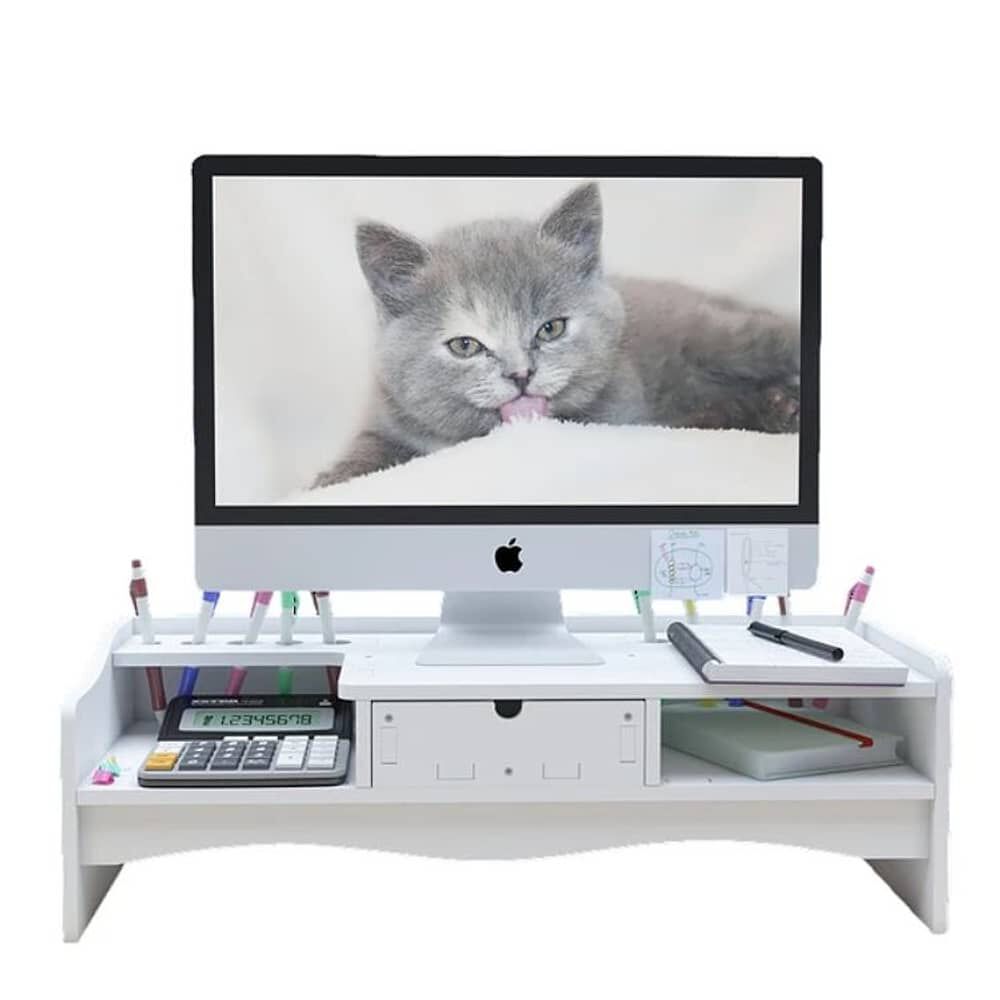 Soporte De Computadora 2 Niveles Con Caj&oacute;n Organizador image number 0.0