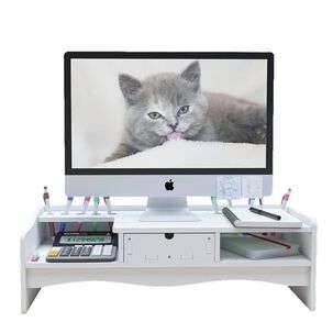 Soporte De Computadora 2 Niveles Con Caj&oacute;n Organizador