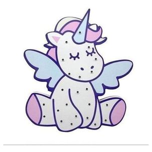 Lampara Led Madera Unicornio Sentado Kawaaii (estoykuku)