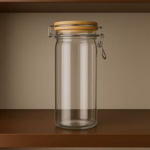 Frasco Tarro Hermetico De Vidrio 700ml Con Tapa De Bambu Frasco Tarro Hermetico De Vidrio 700ml Con Tapa De Bambu