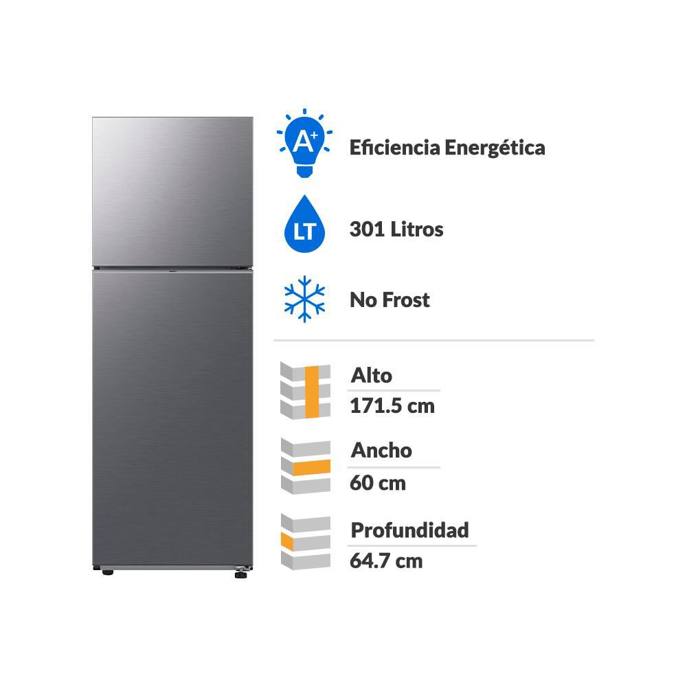 Refrigerador Top Freezer Samsung RT31CG5420S9ZS / No Frost / 301 Litros / A+ image number 1.0
