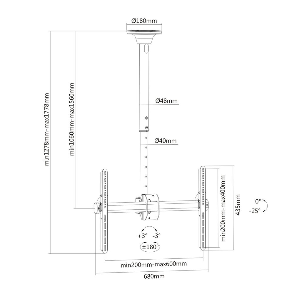 Soporte Tv De Techo -full- 37" A 70" 360 - 50 Kg image number 5.0