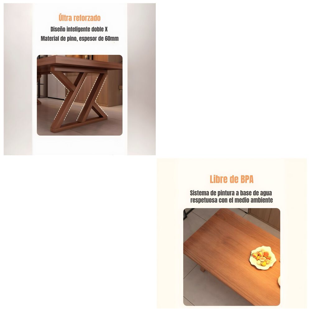 Comedor De Madera 140x60x75cm &Uacute;ltra Elegante Lubabycas image number 2.0