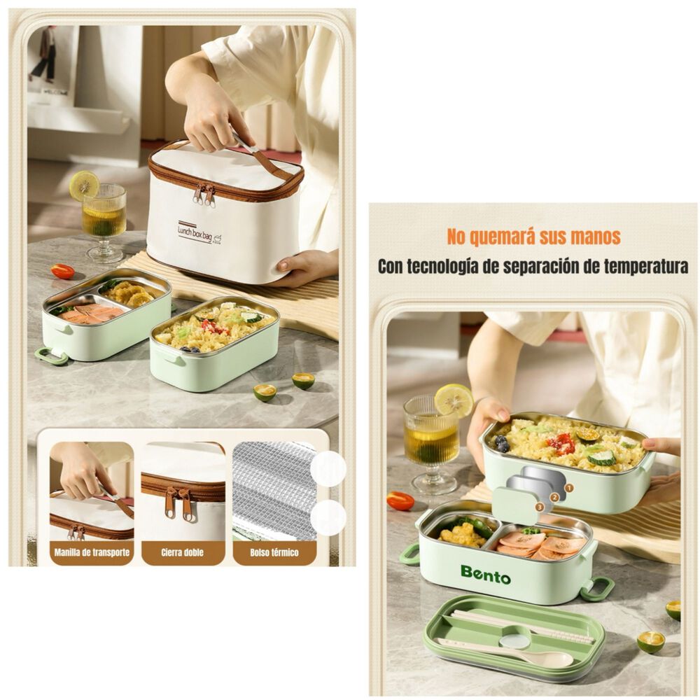 Lonchera Fiambrera Calentadora M&aacute;s Bolso T&eacute;rmico Lubabycas image number 2.0
