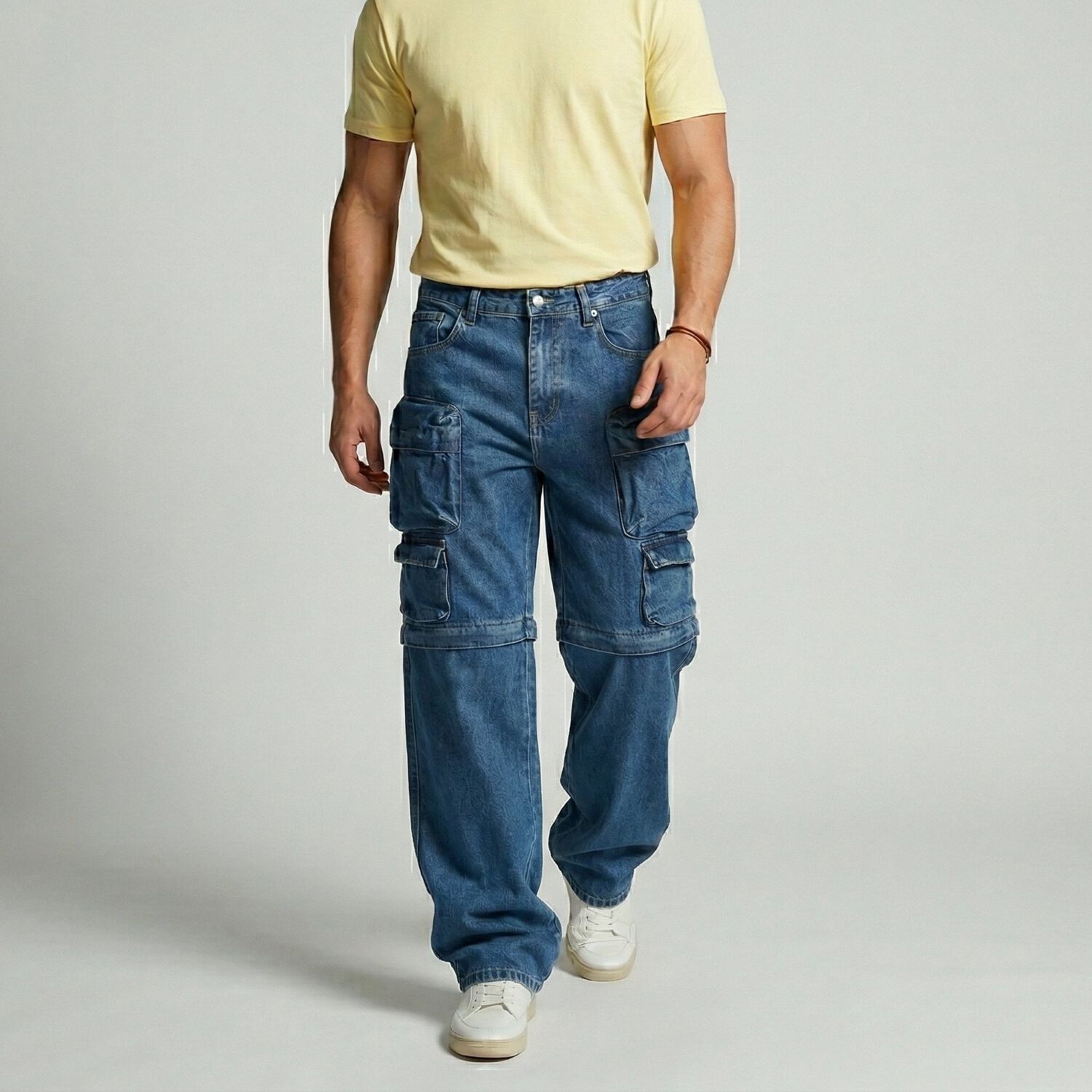 Pantalon Jeans Multicargo Desmontable Hombre image number 0.0