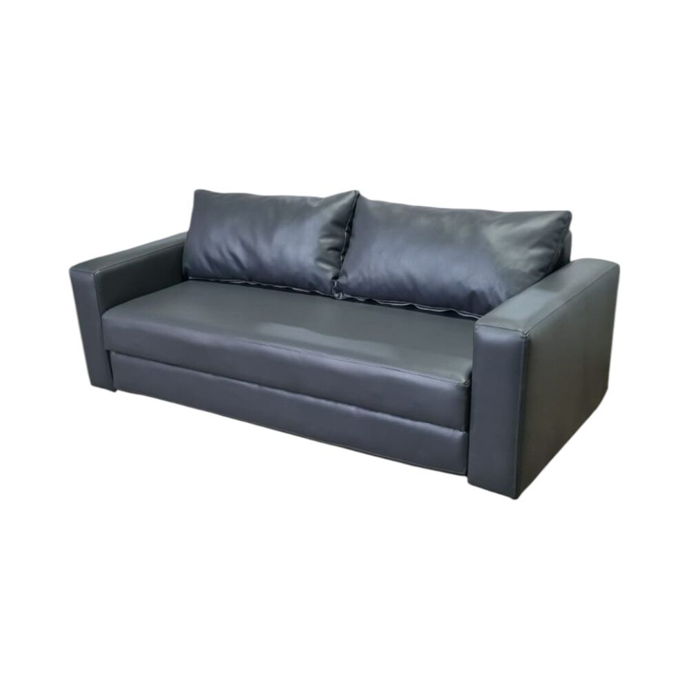 Sofa Cama Multifuncional Ecocuero Gris image number 1.0