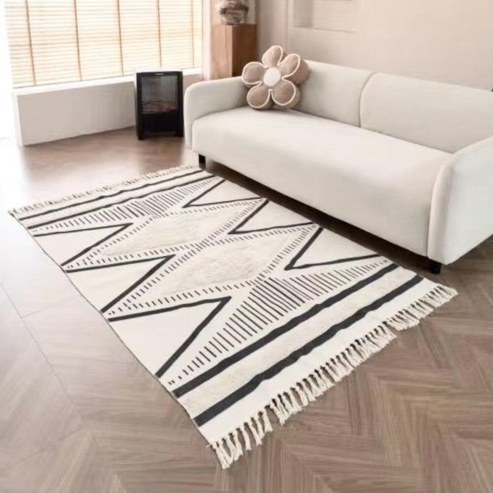 Alfombra Estilo N&oacute;rdico Bohemio Con Flecos 120x180 Cm Heng image number 0.0