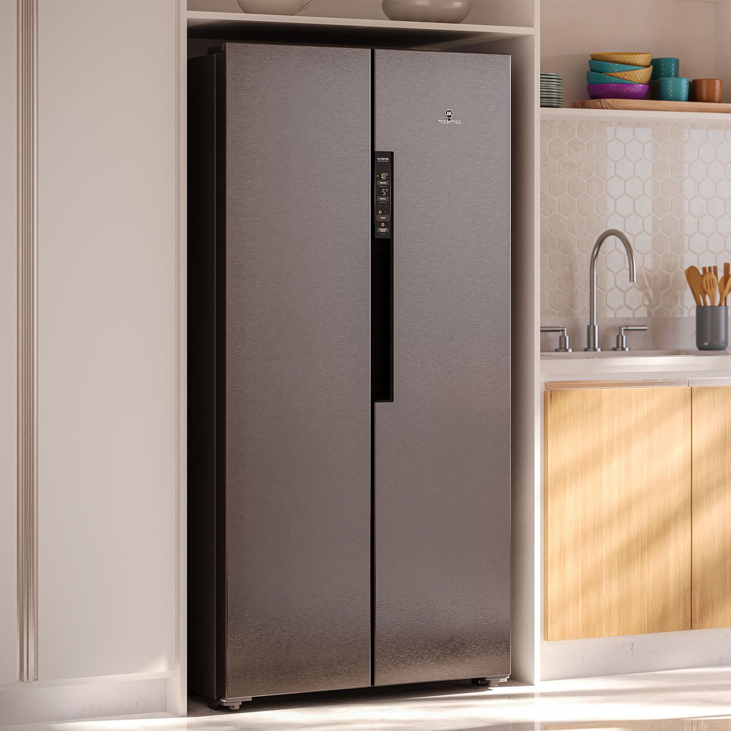 Refrigerador Mademsa 430l No Frost Side By Side Mas430 Inox image number 6.0