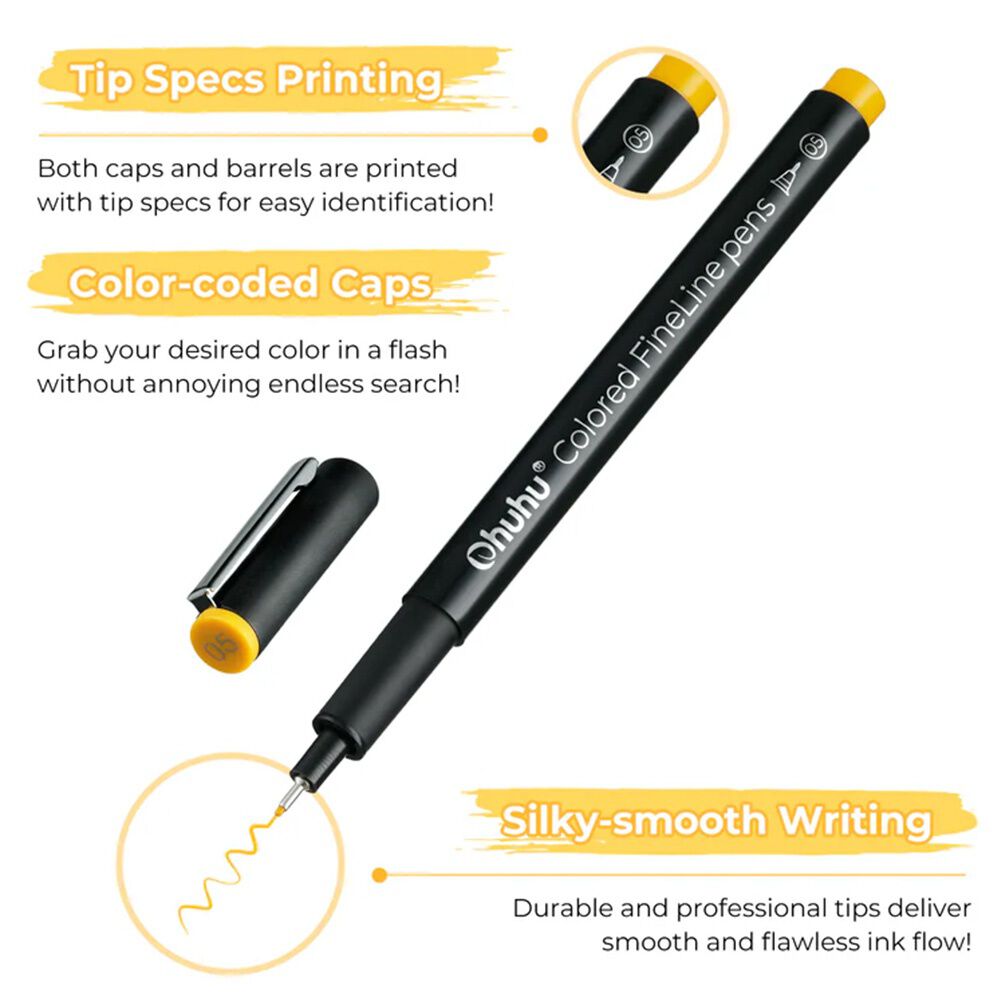 Ohuhu Hana Highway Fineliner Bol&iacute;grafos De Dibujo De 18 image number 3.0