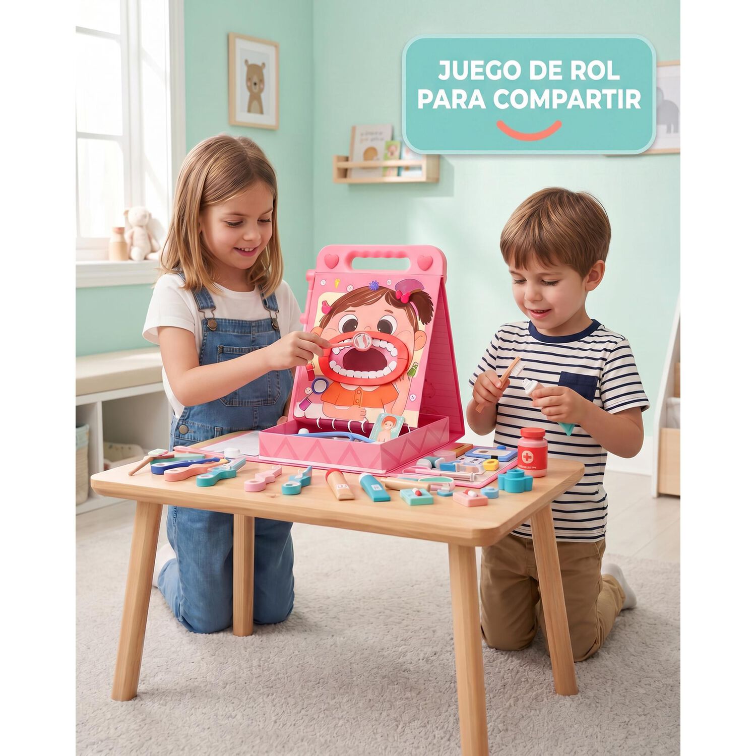 Set Juego De Roles Doctor- Dentista Juego Madera Ni&ntilde;os image number 24.0