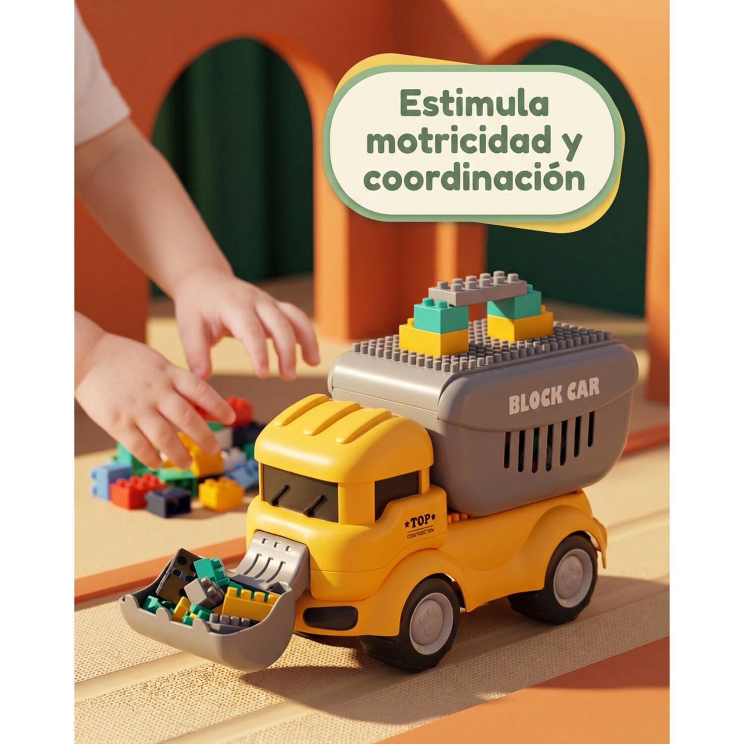 Cami&oacute;n Juguete Dinosaurio Con Bloques Did&aacute;cticos Para Ni&ntilde;os image number 2.0