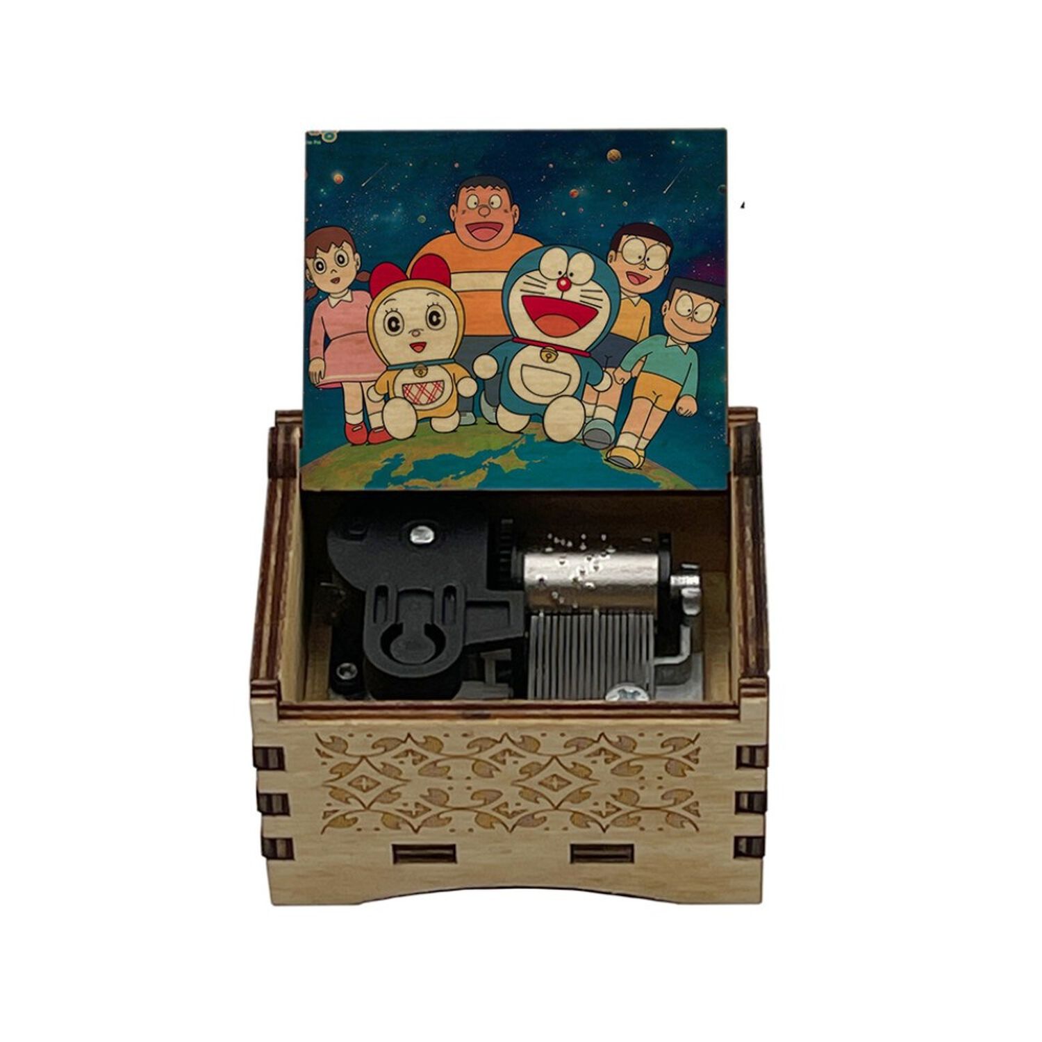 Caja Musical Madera Gato C&oacute;smico Doraemon Y Nobita image number 0.0