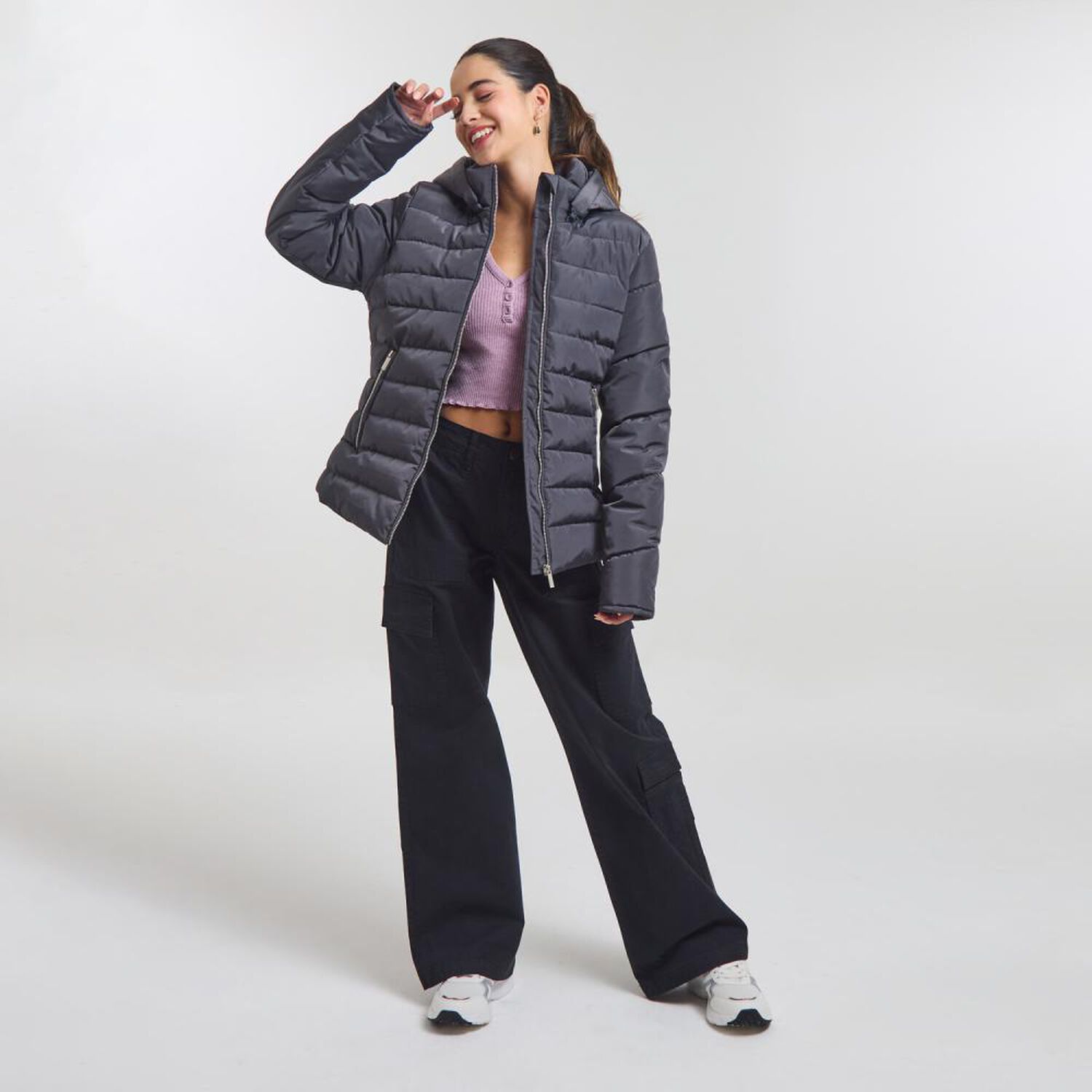 Parka Cintura Modeladora Cuello Alto Con Capucha Mujer Freedom image number 1.0