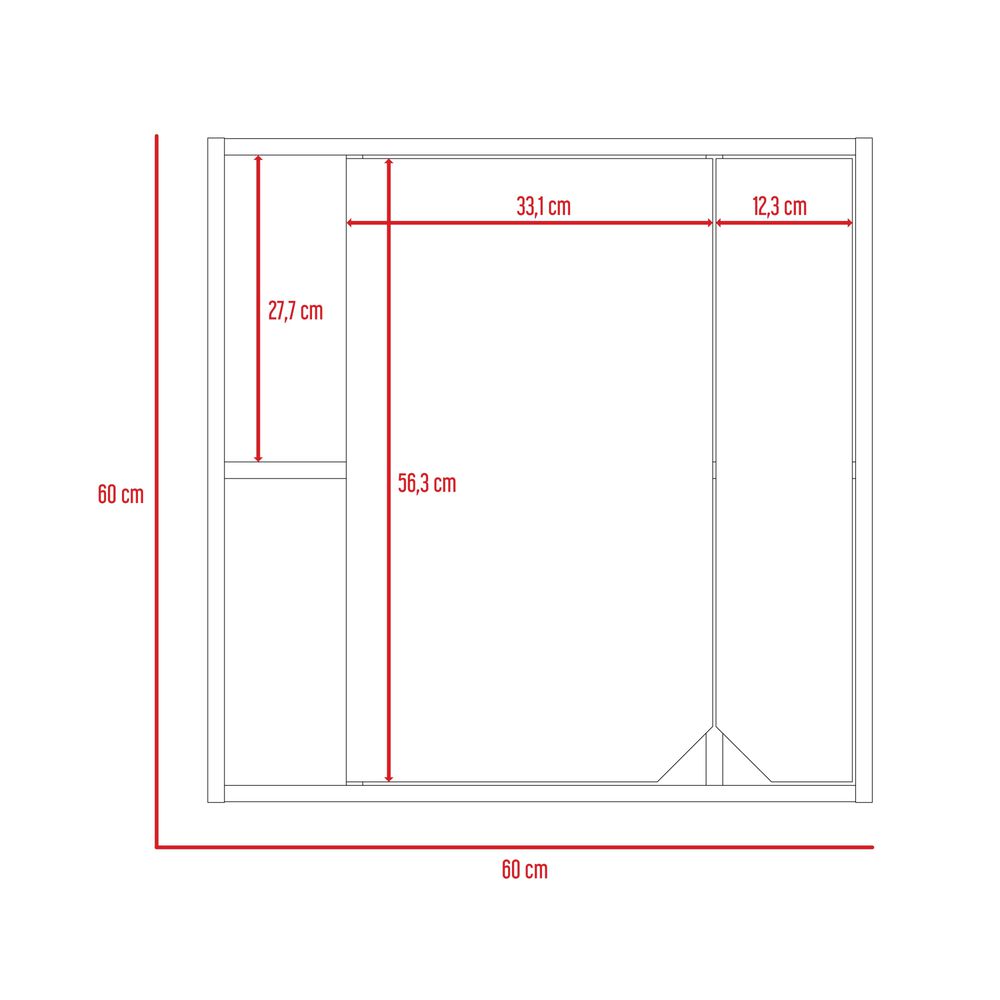 Botiquin De Ba&ntilde;o 60x60x13,6 Cm Caf&eacute; Claro Con Espejo image number 7.0
