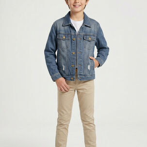 Chaqueta Mezclilla Ni&ntilde;o Juvenil Denim Destroyed Oversize