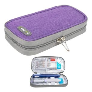 Bolso Estuche Cooler Porta Insulina Para Viaje Refrigerante Oneder Tela Morado