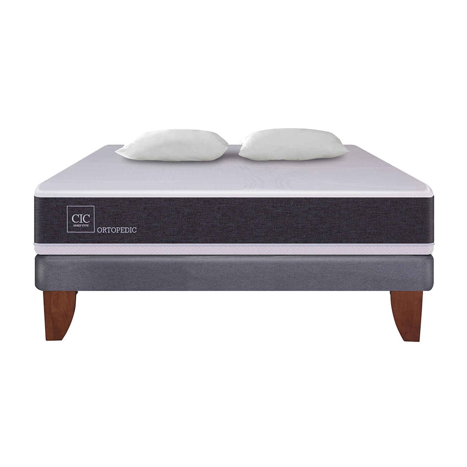Cama Europea Cic New Ortopedic / 2 Plazas / Base Normal + Almohadas image number 1.0