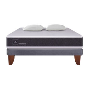Cama Europea Cic New Ortopedic / 2 Plazas / Base Normal + Almohadas
