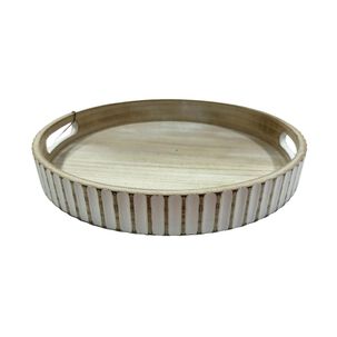 Bandeja Circular Con Dise&ntilde;o Blanco Belle Noite / 30 Cm