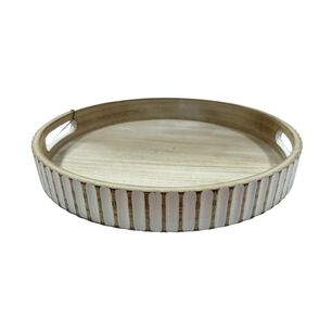 Bandeja Circular Con Dise&ntilde;o Blanco Belle Noite / 30 Cm