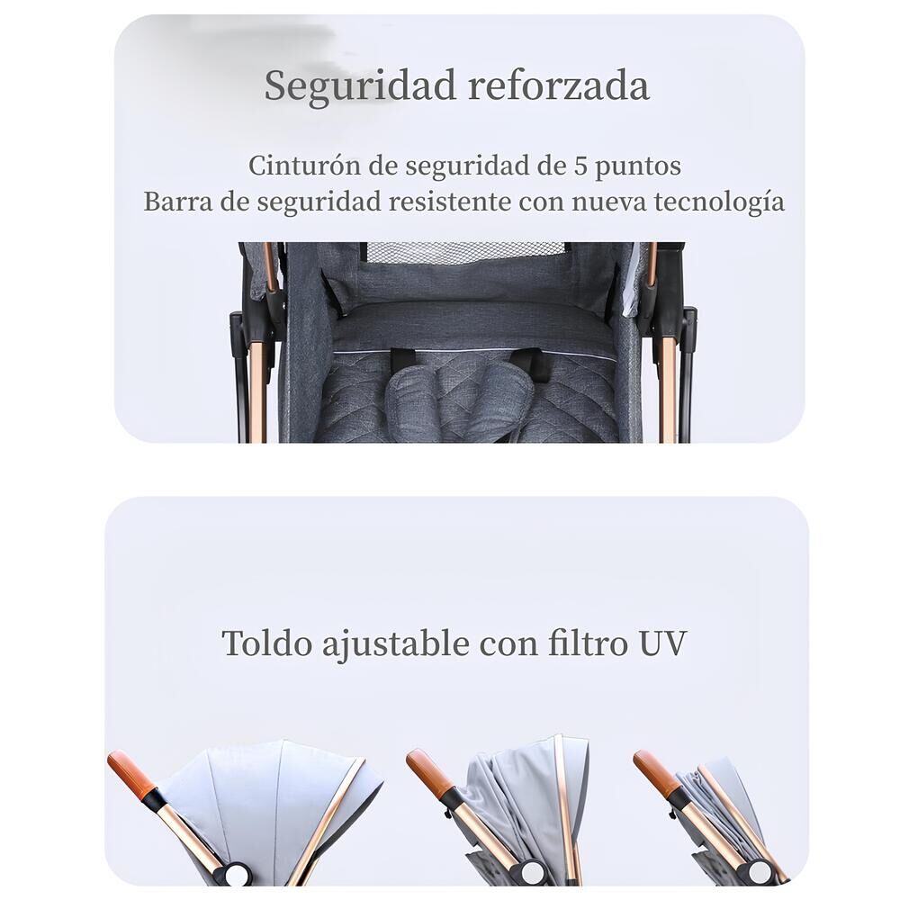 Coche De Paseo &Uacute;ltra Compacto Con Accesorios Azul Lubabycas image number 3.0