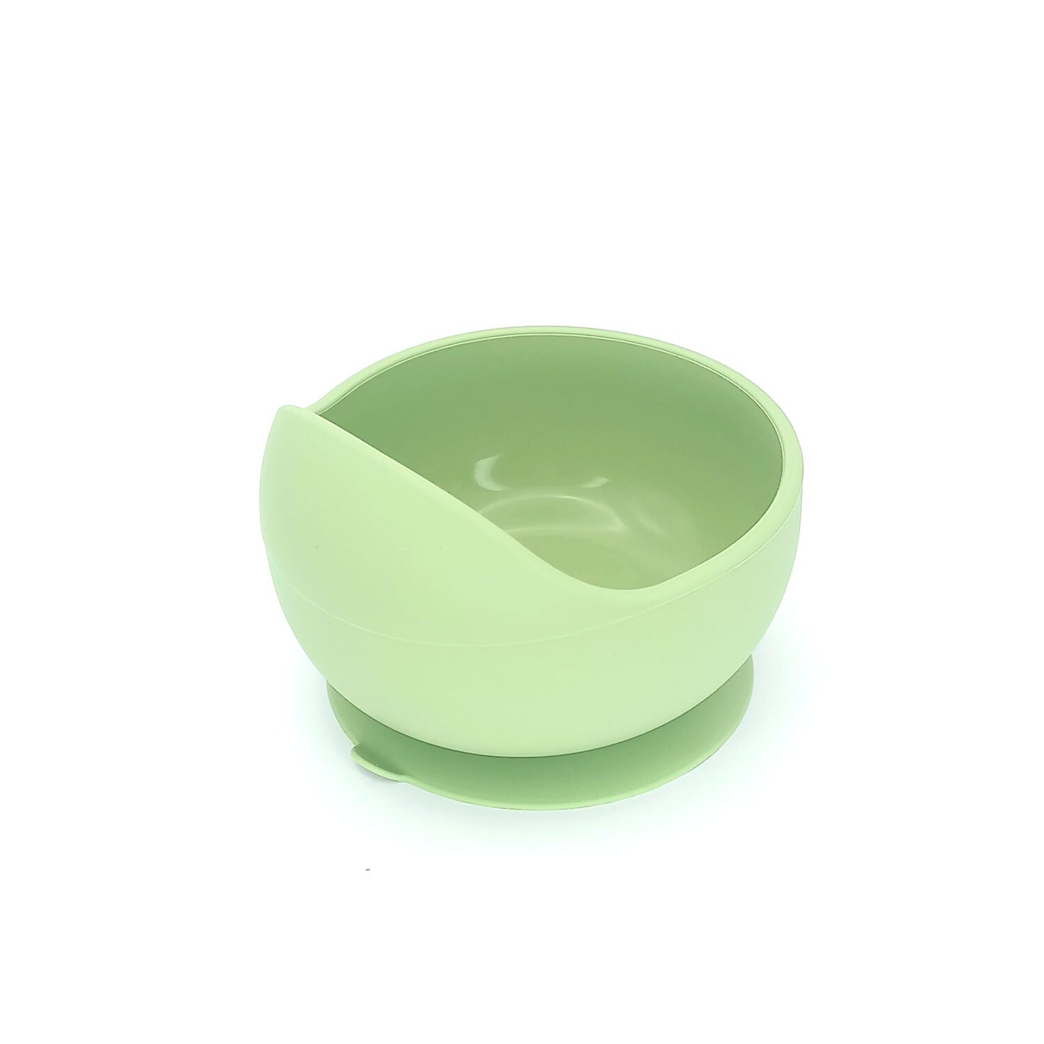 Plato Silicona Con Cuchara Verde Oliva image number 1.0