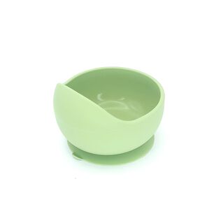 Plato Silicona Con Cuchara Verde Oliva