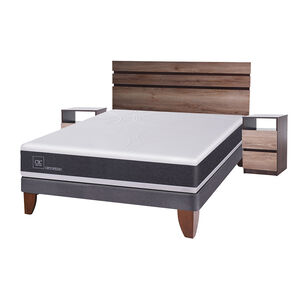 Cama Europea Cic New Ortopedic / 2 Plazas / Base Normal + Set De Maderas