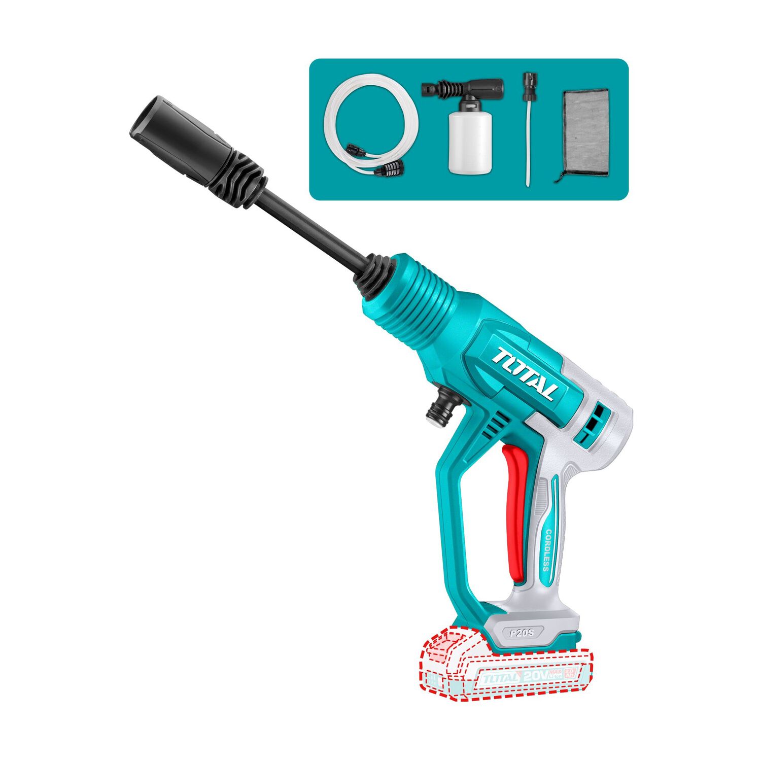 Kit 20v Pulverizadora Inal&aacute;mbrico, Hidrolavadora Y Aspiradora Manual, 2 Bater&iacute;as Y Cargador Total image number 2.0