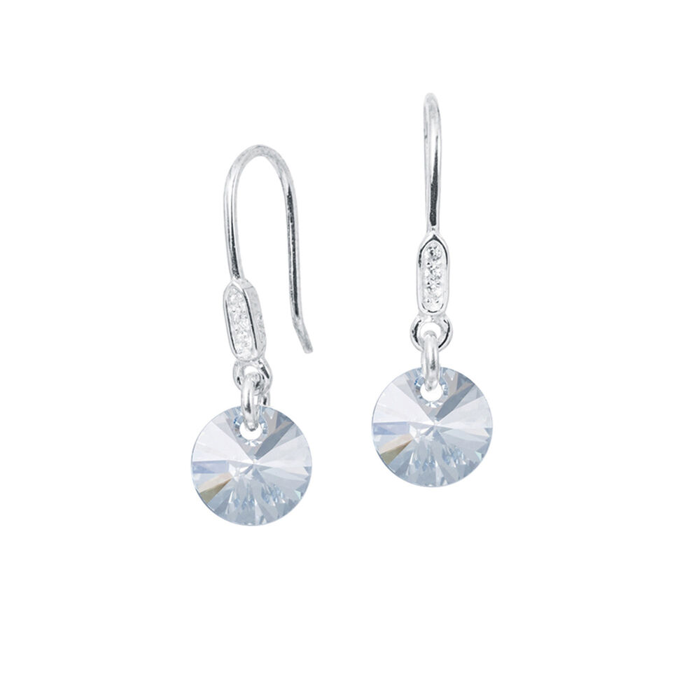 Aros Punto De Luz Circon Plata 925 Cristales Genuinos Blue Shade image number 0.0