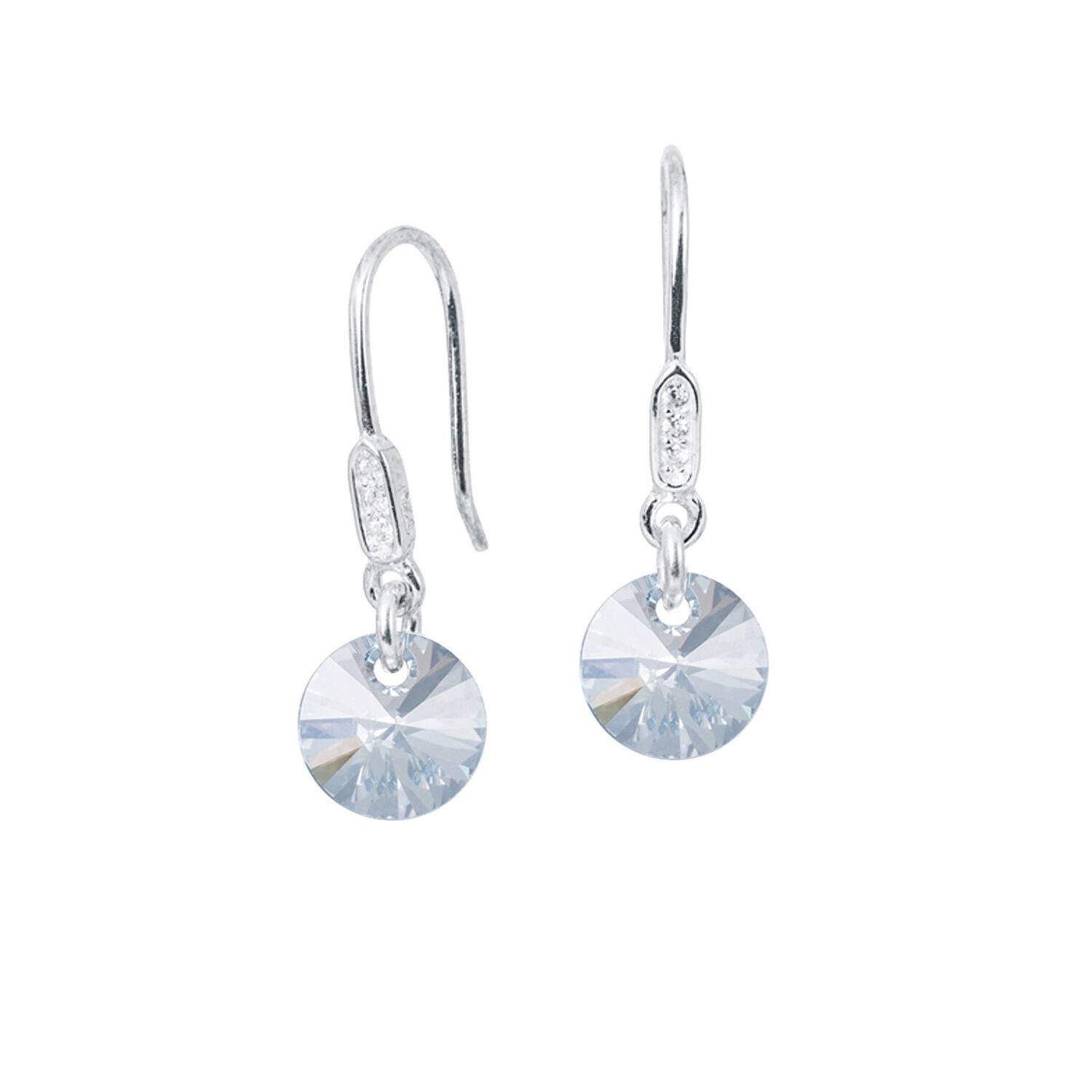 Aros Punto De Luz Circon Plata 925 Cristales Genuinos Blue Shade image number 0.0