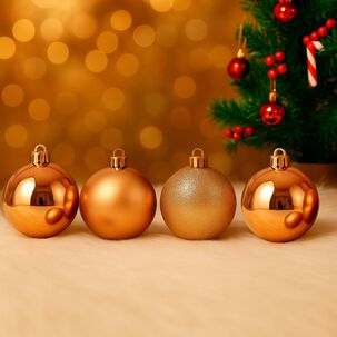 4 Bambalinas Esferas Navideñas Rosa 12cm Decoracion Navidad