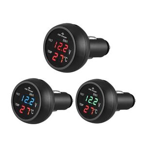 Cargador De Celular Auto Termometro Volt&iacute;metro Carga Rapida 2.1amp Led Al Encendedor Del Carro
