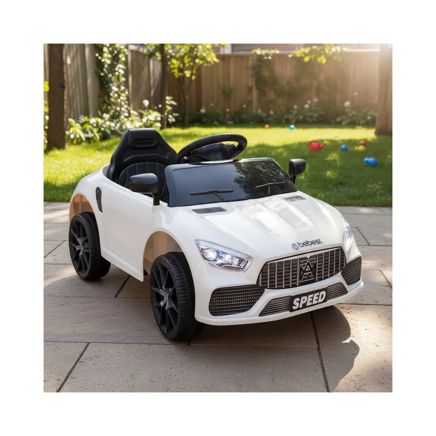 Auto El&eacute;ctrico Meche Premium Ni&ntilde;os Ni&ntilde;as Infantil Blanco image number 1.0