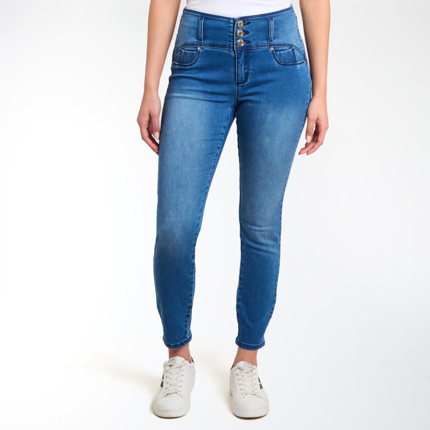 Jeans Tiro Medio Sculpture Push Up Mujer Kimera image number 0.0