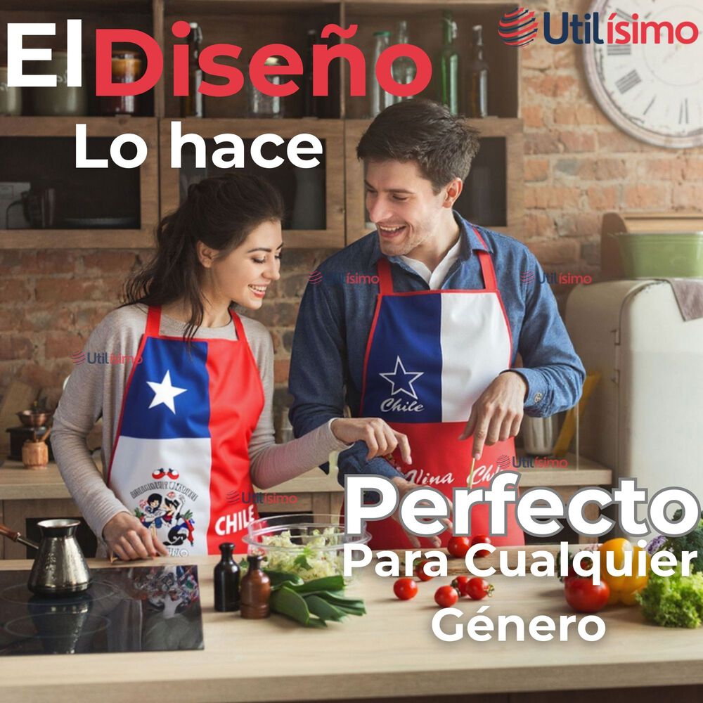 Delantal Cocina Fiestas Patrias Bandera Chilena 60x90cm Surtidos image number 4.0