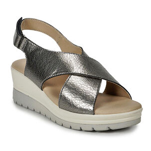 Sandalia Cuero Ebere Plateado