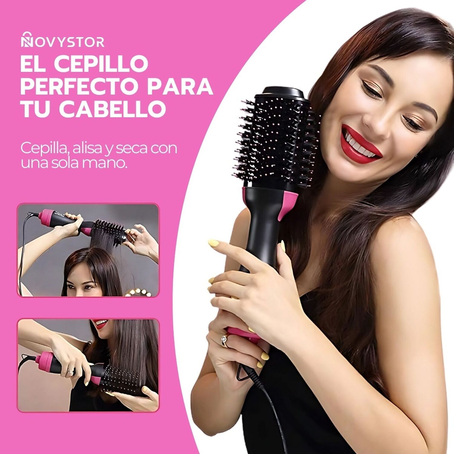 Cepillo Peine Secador Pelo Alisador El&eacute;ctrico 3 En 1 image number 3.0