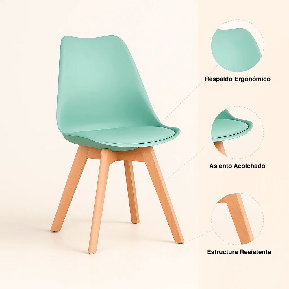 Pack De 4 Sillas Tulip Menta image number 4.0