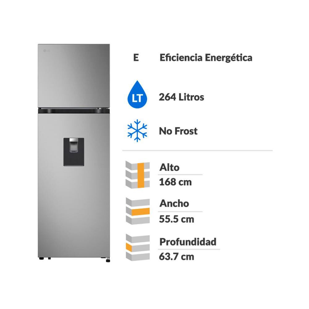 Refrigerador Top Freezer LG VT27KPY.APYPECL / No Frost / 264 Litros / E image number 1.0