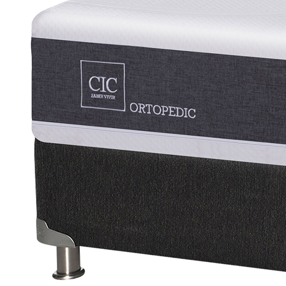 Box Spring Cic New Ortopedic B5 / King / Base Dividida + Set De Maderas image number 2.0