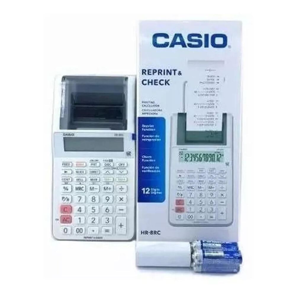 Calculadora De Impresion 10 Funciones Negro Hr-8rc-we image number 1.0