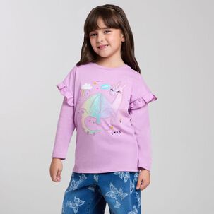 Polera Manga Larga Cuello Redondo Niña Topsis