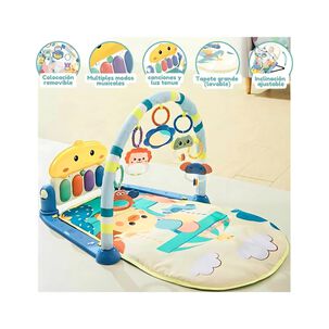 Silla Mecedora 2 En 1 Gimnasio De Bebe Celeste Interactiva