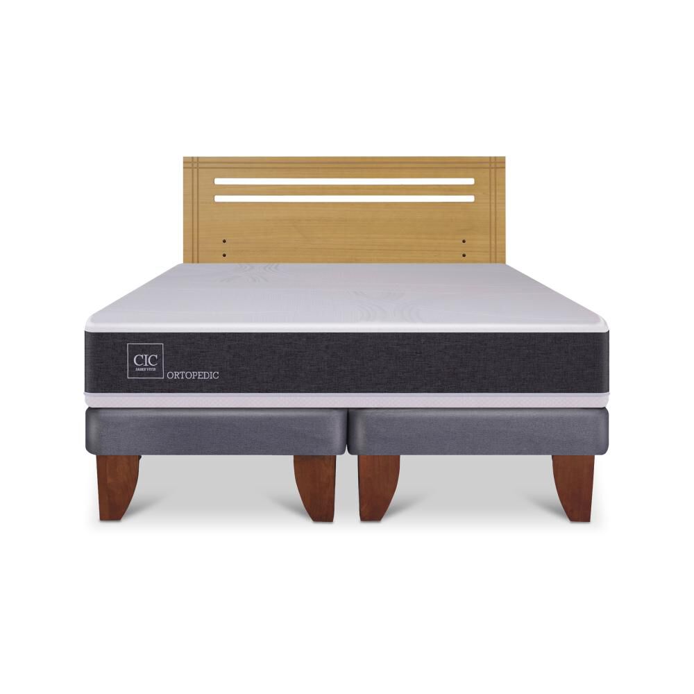 Cama Europea Cic Ortopedic / 2 Plazas / Base Dividida + Respaldo image number 0.0