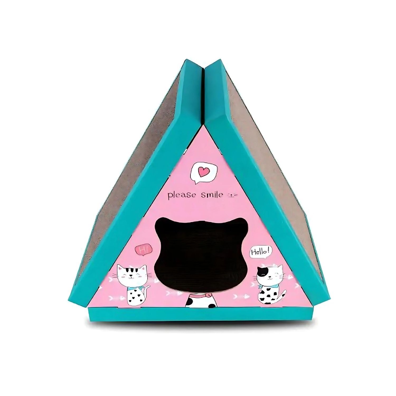 Rascador Especial Para Gatos Casa Forma Triangular Mascotas image number 0.0