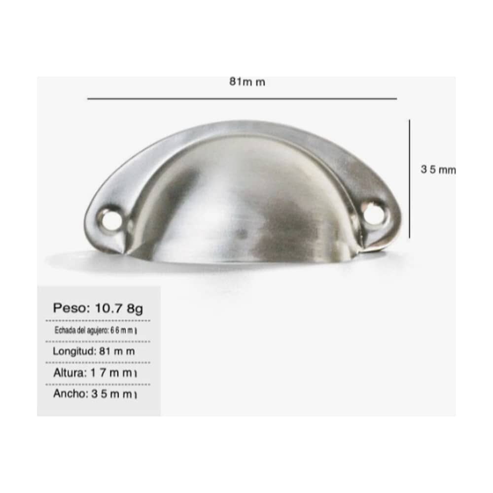 Set 12 Tiradores Para Muebles Plata image number 3.0