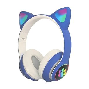 Aud&iacute;fonos Gamer Azul Con Luz Led