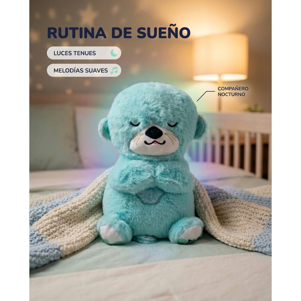 Peluche Nutria Respiraci&oacute;n Relajante Musical Con Luces Bebe image number 22.0