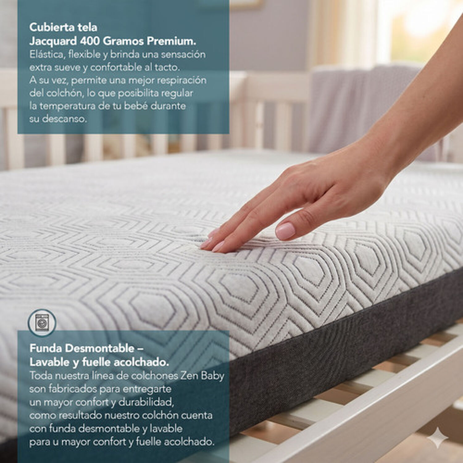 Colchon Cuna Zen Top Baby Hybrid 70x100 Cm image number 3.0